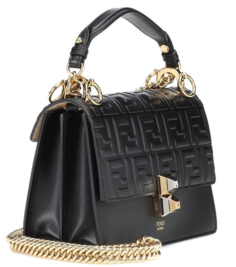 small black fendi handbag|Fendi black shoulder bag.